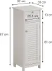 A white cabinet with dimensions indicated by measurement lines and text. Podgląd zdjęcia produktu