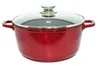 A red pot with a glass lid. Produktbild-Vorschau