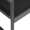 A close-up view of a dark gray outdoor bench with a black cushion. Náhľad obrázku produktu