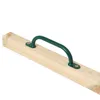 A green handle is attached to a wooden plank. Voir les images du produit
