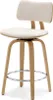 Tabouret de bar pivotant IBELINA - crème / chêne Voir les images du produit 1