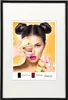 A framed image of a woman with macarons. Produktbild-Vorschau