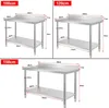 XINZI Table de travail en inox avec rebord 100 x 60 x 85 cm Voir les images du produit 2