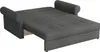 A dark gray sofa bed is shown in its extended, bed-like configuration against a white background. Náhľad obrázku produktu