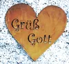 Rostikal Herz Deko Grüß Gott 22 x 21 cm Schild Haustür Deko Produktbild-Vorschau 4