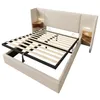 A bed frame with a slatted mattress support, shown from a diagonal angle. Anteprima dell’immagine prodotto