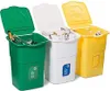 Three recycling bins for separate waste collection. Anteprima dell’immagine prodotto