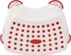 A white plastic step stool with red polka dots and red accents on the top and sides. Anteprima dell’immagine prodotto