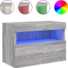 vidaXL TV-Wandschrank mit LED-Leuchten Grau Sonoma 60x30x40 Produktbild-Vorschau 1
