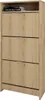 A tall, narrow shoe cabinet with three flip-down doors, made of wood-effect material, shown against a white background. Náhľad obrázku produktu