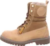 A single brown boot shown from the side. Voir les images du produit