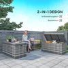 Outsunny Ratanová úložná skrinka 380 l, odolná voči Náhľad obrázku produktu 7