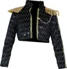 Kpop Star Kostüm Erwachsene Glitzer weiß-schwarz-gold - L Produktbild-Vorschau 5
