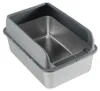 Livingandhome Katzentoilette aus Edelstahl offenes Produktbild-Vorschau 1