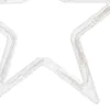 A close-up view of a clear, star-shaped LED light decoration. Produktbild-Vorschau