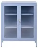 BELIANI Vitrine Blau Stahl Halbhoch Schmal mit Glastüren Produktbild-Vorschau 6