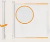 A white retractable baby gate shown in a partially extended state, with a close-up detail of the mesh material highlighted. Náhľad obrázku produktu