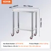 A stainless steel workbench with wheels. Anteprima dell’immagine prodotto