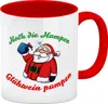 Kaffeebecher Rot mit betrunkenem Weihnachtsmann - Hoch die Produktbild-Vorschau 1