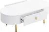 Sweiko Couchtisch mit zwei Schubladen, goldenen Griffen und Produktbild-Vorschau 12