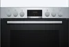 A front view of a Bosch oven and electric hob. Produktbild-Vorschau