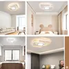 Collage of a modern LED ceiling light installed in various rooms. Produktbild-Vorschau