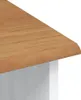 Close-up of the corner of a wooden tabletop on a white cabinet. Podgląd zdjęcia produktu