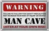 vianmo Blechschild 12x18 cm Warning man cave enter at your Produktbild-Vorschau 1