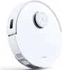 A white robot vacuum cleaner is shown from a diagonal angle against a white background. Voir les images du produit
