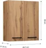 A wall-mounted cabinet with two doors, shown from the front with dimensions indicated. Podgląd zdjęcia produktu