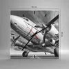 Wanduhr - Quadrat - Glasuhr - Flugzeug Retro Flugzeug - Produktbild-Vorschau 3