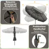 Collage of images showing features of a patio umbrella, including its tilt mechanism and crank. Anteprima dell’immagine prodotto