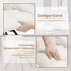 Collage of images showing details of a cream-colored chair, including its velvet texture and foam padding. Náhľad obrázku produktu