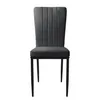 A single gray dining chair with a black metal frame is shown against a white background. Náhled obrázku produktu
