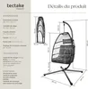 Fauteuil suspendu Ariane avec structure et coussin 160kg - Voir les images du produit 6