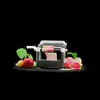 A vegetable slicer with radishes and an apple. Produktbild-Vorschau