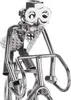 A close-up of a metal figurine of a cyclist. Anteprima dell’immagine prodotto