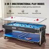 A 3-in-1 multifunctional game table set shown in three different modes: billiard, hockey, and ping pong. Anteprima dell’immagine prodotto