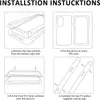 Diagrams showing how to install a phone case. Produktbild-Vorschau