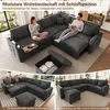 Merax L-Form 7-Sitzer Ecksofa Mit Schlaffunktion, Produktbild-Vorschau 8