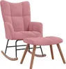 vidaXL Houpací křeslo se stoličkou Velvet Pink Náhled obrázku produktu 7
