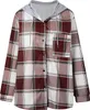 ASKSA Damen Winterjacke Karierte Hemdjacke Wolljacke Fleece Produktbild-Vorschau 4