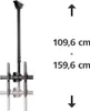 A black TV ceiling mount is shown against a white background, with measurement indicators on the right. Produktbild-Vorschau