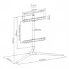 A technical drawing with dimensions of a TV stand. Náhled obrázku produktu