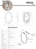 Technical drawing and specification sheet for a bathroom mirror. Produktbild-Vorschau