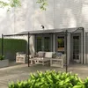 Outsunny Anbaupavillon Pergola mit Dach Wasserabweisend Produktbild-Vorschau 9