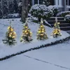 4x LED künstlicher Weihnachtsbaum in Schnee-Optik, 49 cm Produktbild-Vorschau 1