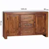 Sideboard Massivholz Sheesham Kommode 118 cm 3 Schubladen 2 Produktbild-Vorschau 3