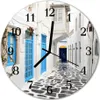 Glasuhr Wanduhr Küchenuhr Echt-Glas 30fi cm Santorin weiß Produktbild-Vorschau 1