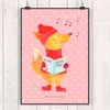 Mr. & Mrs. Panda Bild Fuchs Sänger DIN A2 - Rot Pastell - Produktbild-Vorschau 2